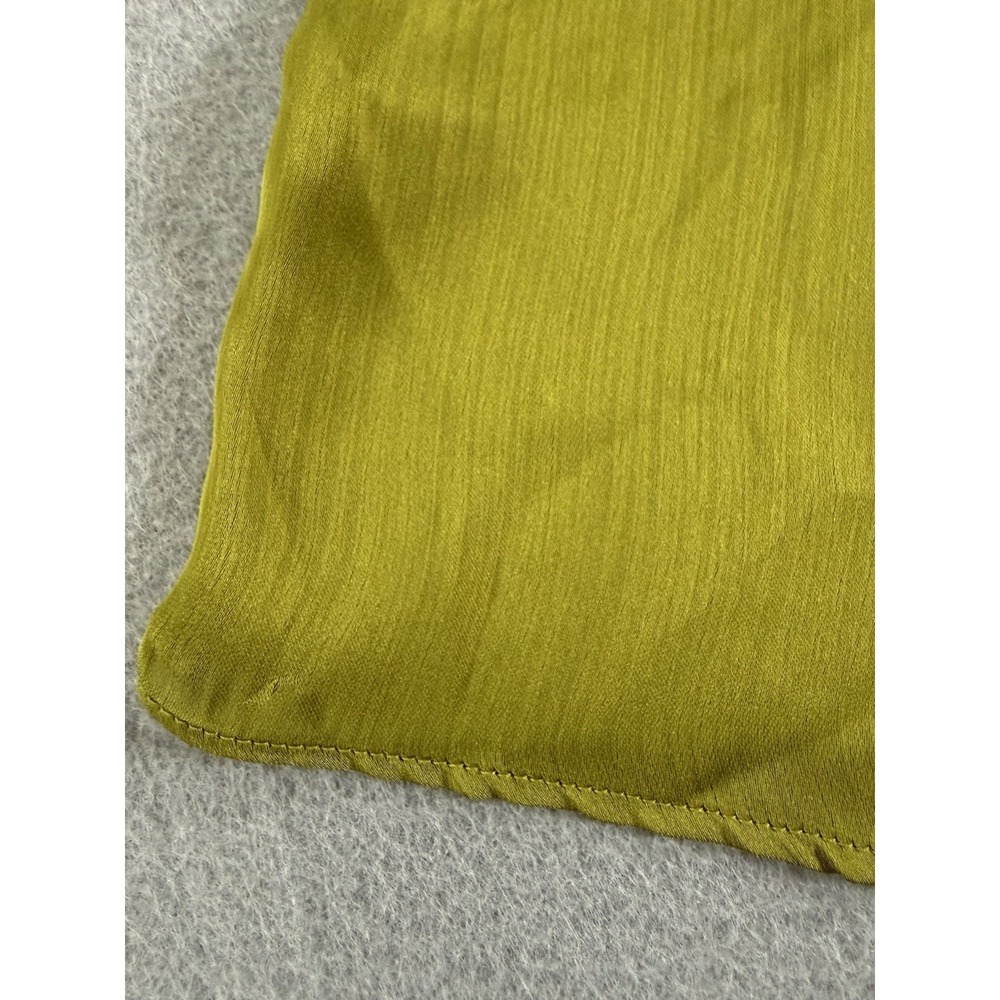 Ryegrass Satin Short Lacey Sleeve Blouse Womens S Chartreuse Green Romantic Chic - Picture 5 of 11